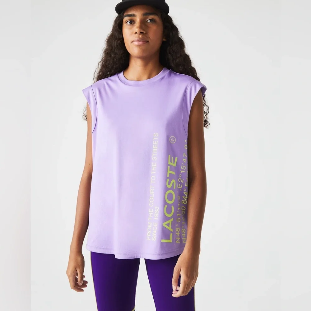 LACOSTE WOMEN’S SPORT LOOSE FIT BRANDED COORDINATE T-SHIRT - Picture 2 of 9